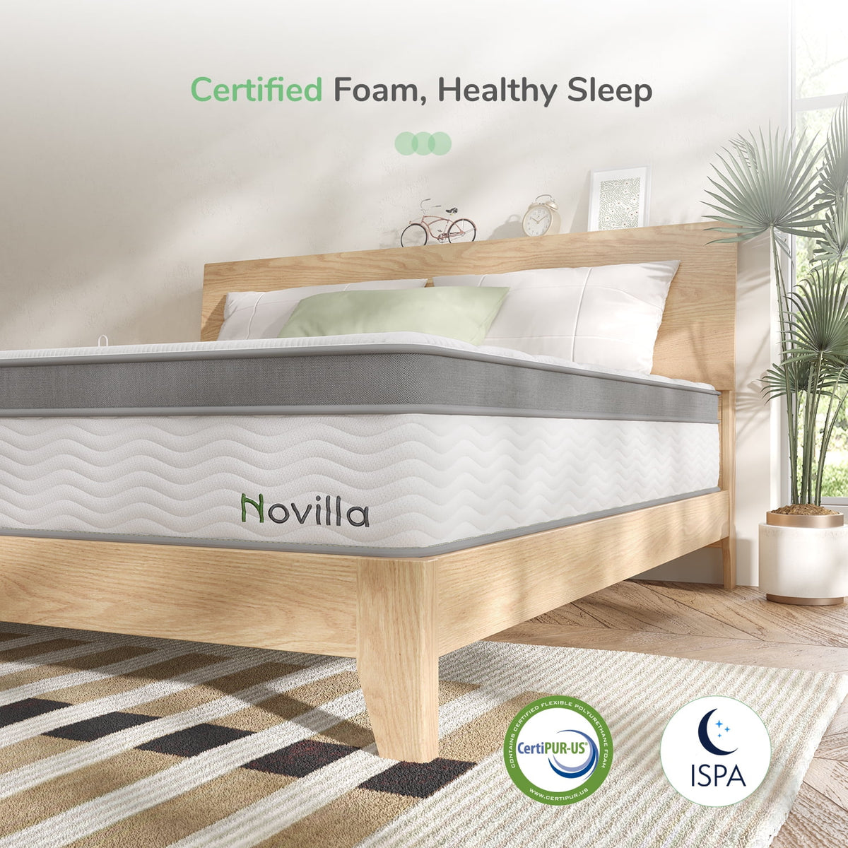 12" Gel Memory Foam Pocket Spring Hybrid Mattress, Queen Size O21109