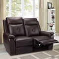 Brown PU Leather Reclining Sofa with Massage & Heating F971611