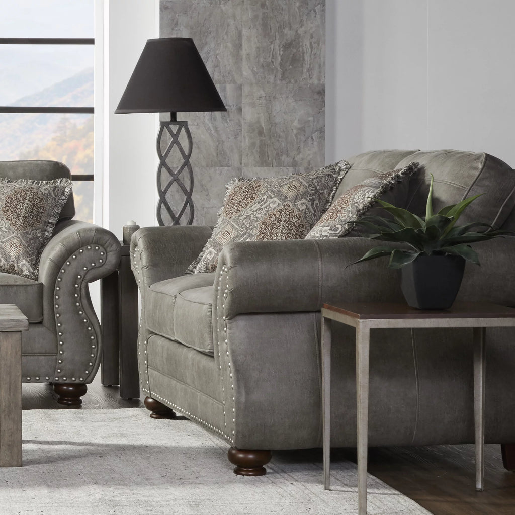 Faux Leather Upholstered Loveseat Q21400