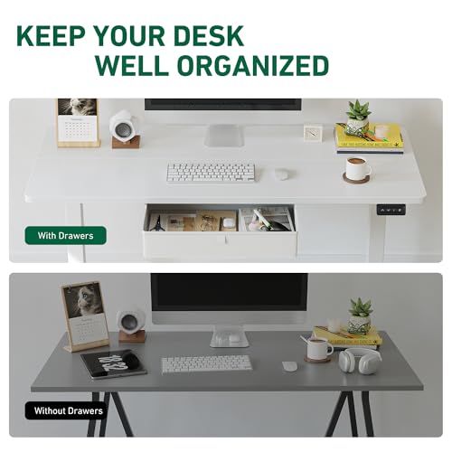 55 x 24 Inches Adjustable Height Electric Standing Desk with Drawer O99991