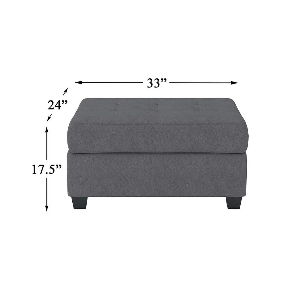 Dark Grey Upholstered Storage Ottoman L482