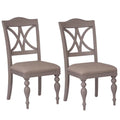 Set of 2 Grey Slat Back Side Chair S14141