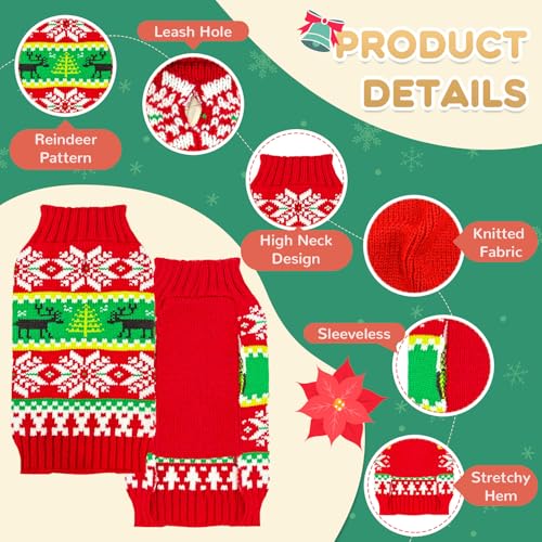 Grey Dog Christmas Sweater with Leash Hole M347