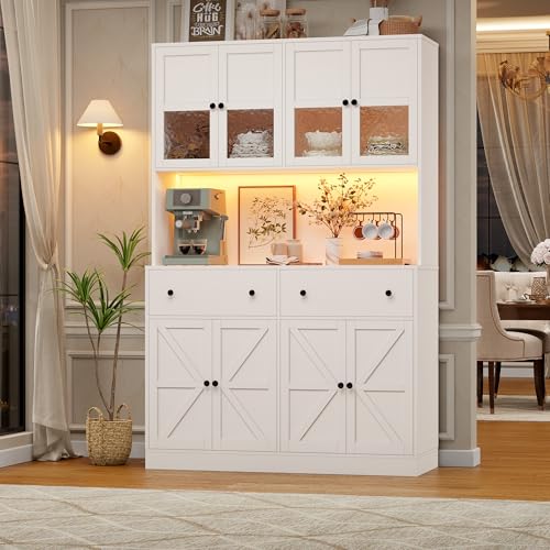 71" Black Kitchen Pantry Cabinet with Charging Station B49423