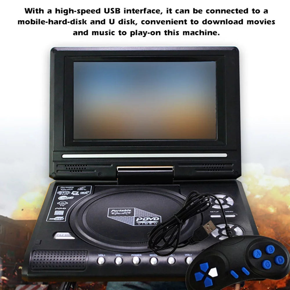 7.8 Inch 16:9 Widescreen 270° Rotatable LCD Screen Portable DVD Player A40038