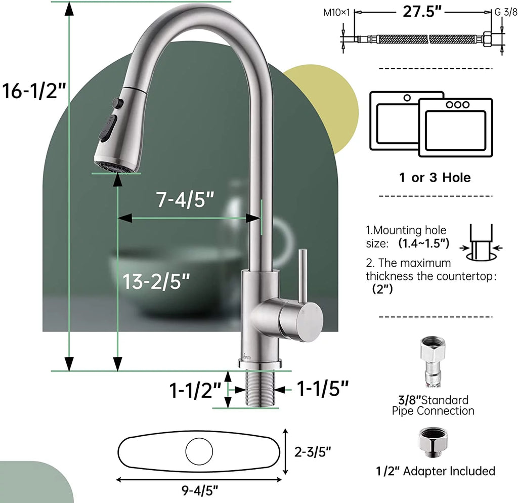 Brushed Nickel Pull Down Kitchen Faucet G271