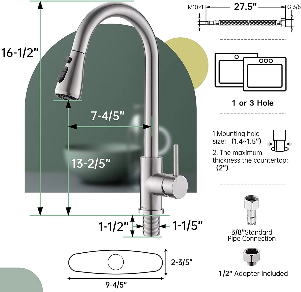 Brushed Nickel Pull Down Kitchen Faucet G271