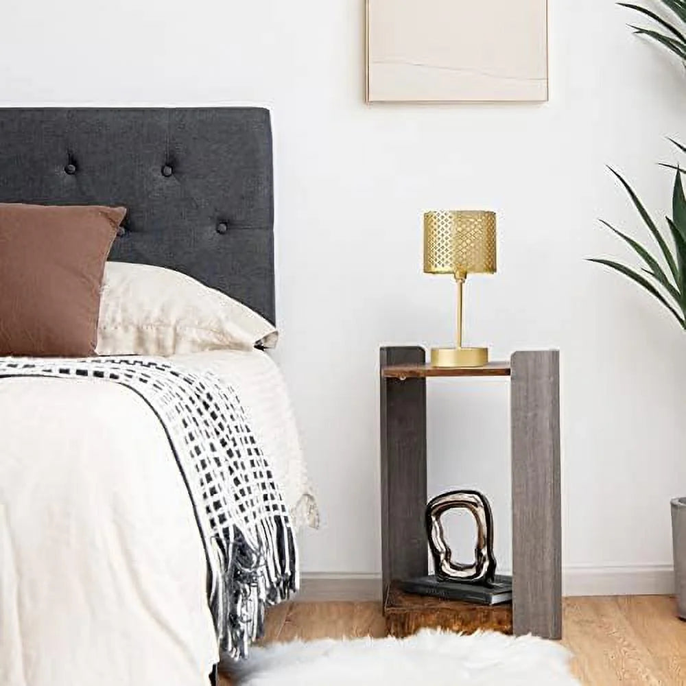 2-Tier Square Side Table with Open Storage Shelf W984456