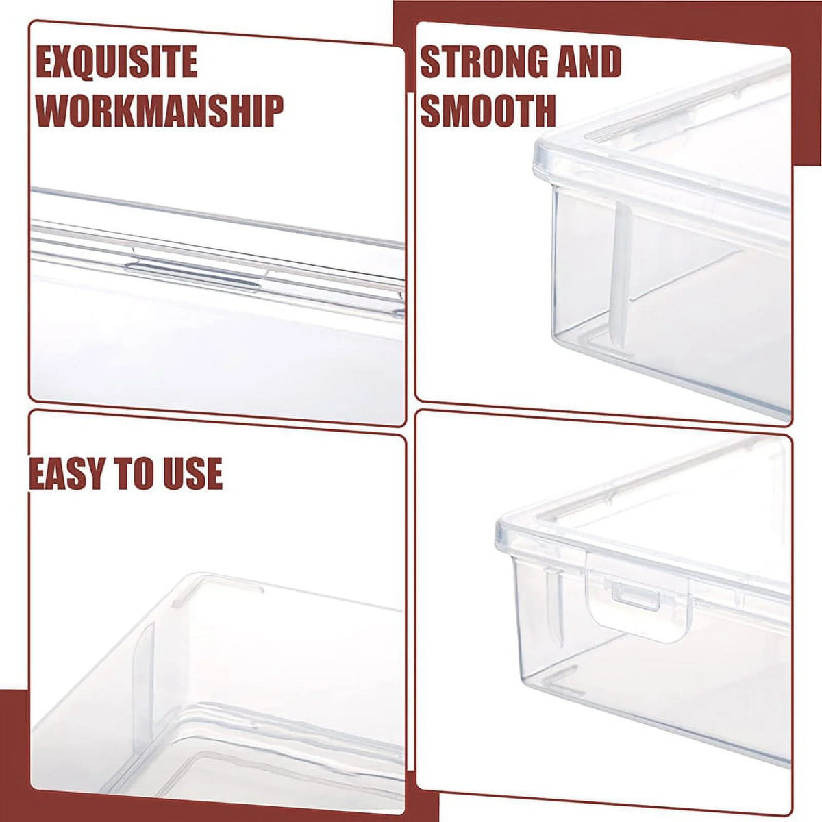 Plastic Storage Box, 7"x9"x2", 6 Pcs W4554