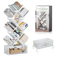 Black 9 Tier Folding Tree Bookshelf with Storage Cabinet Z4652