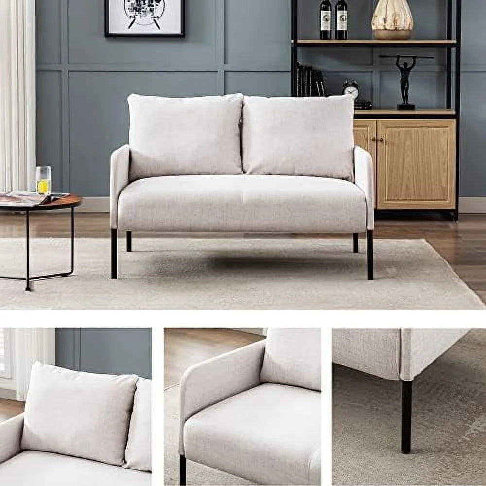 Beige Fabric Loveseat Sofa Y810