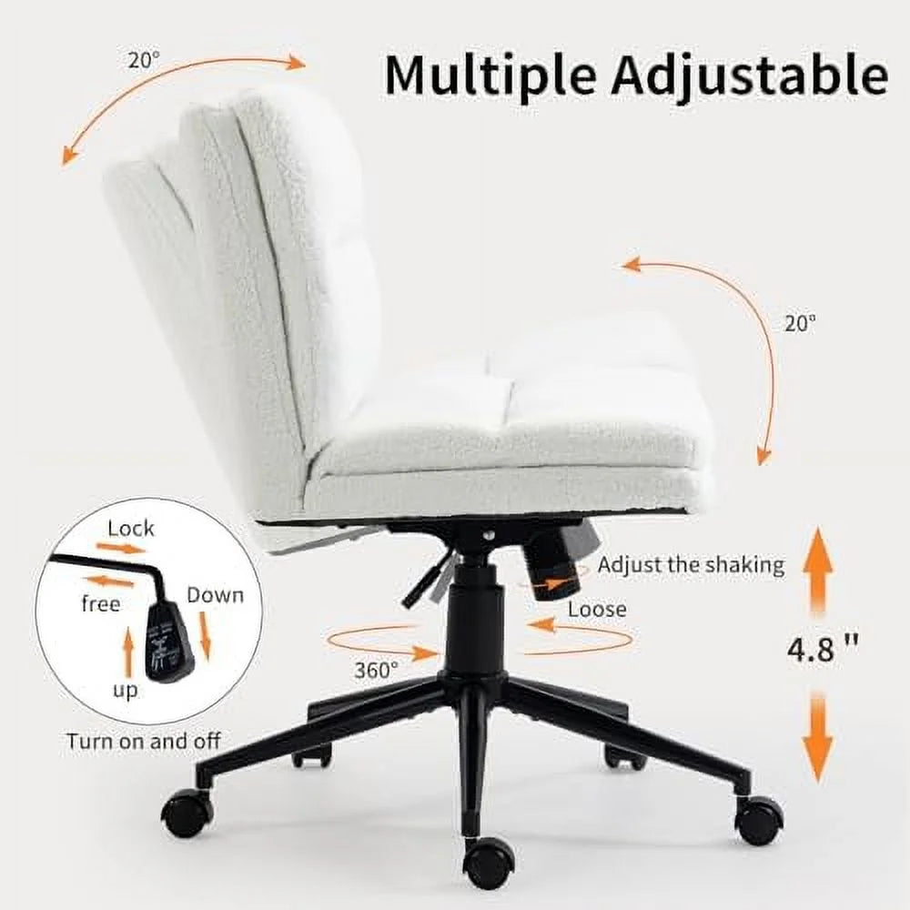 Black Armless Fabric Office Chair with Wheels V95735