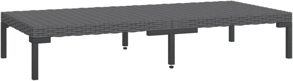 12 Piece Patio Lounge Set with Cushions Poly Rattan Dark Gray L455