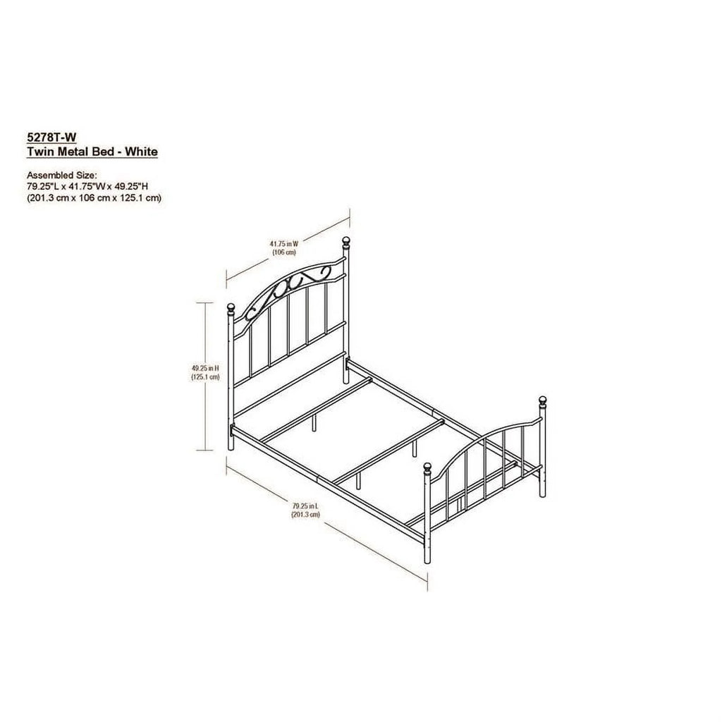 White Twin Metal Bed A607