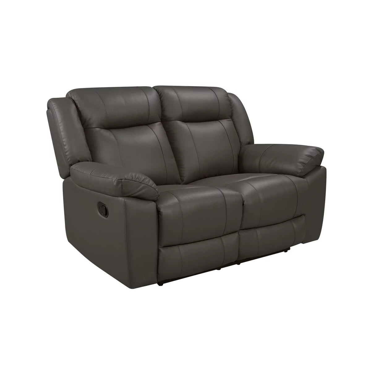 60 Inch Gray Real Leather Manual Recliner Loveseat K667