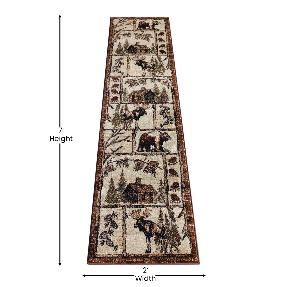 Cabin Style Area Rug Runner 2 Feet 2 Inch X 7 Feet 2 Inch T622