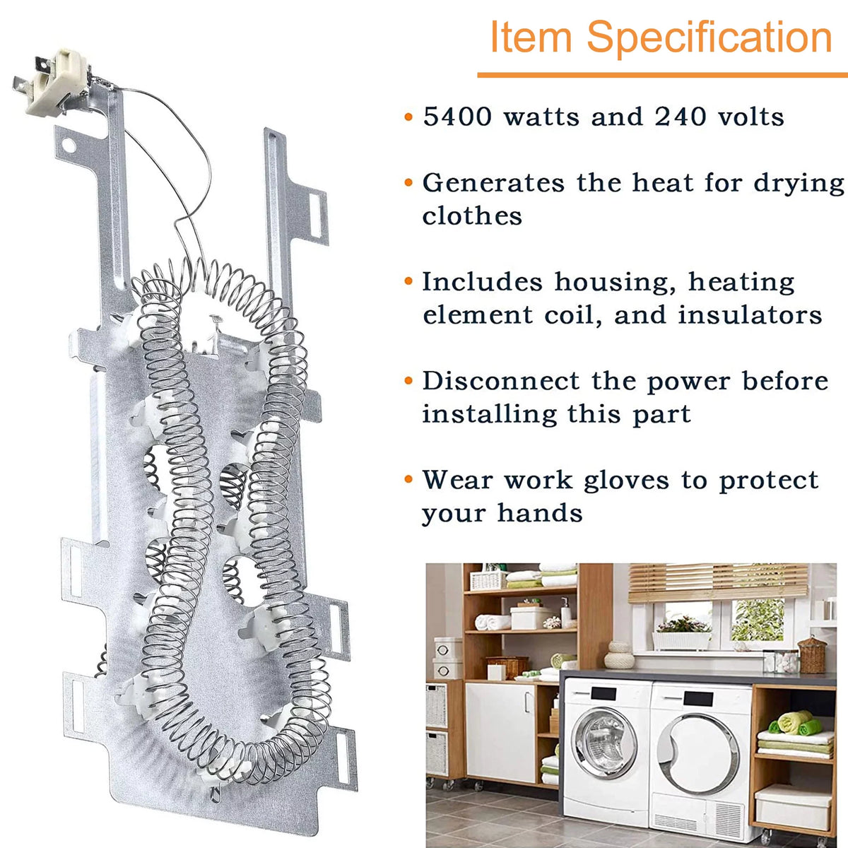 Dryer Heating Element and Thermal Cut-Off Kit Z5280