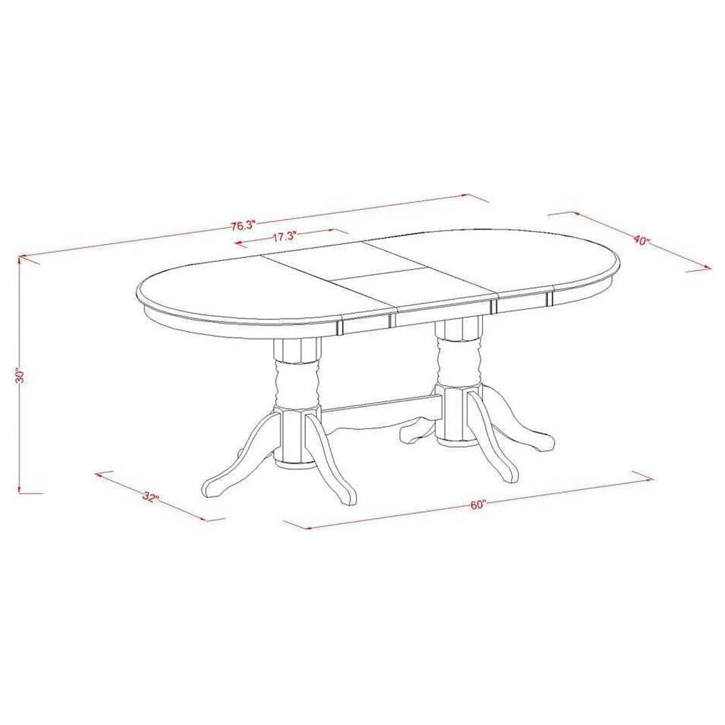 5 Piece Kitchen Table Set with Oval Dining Table and 4 Chairs U279811