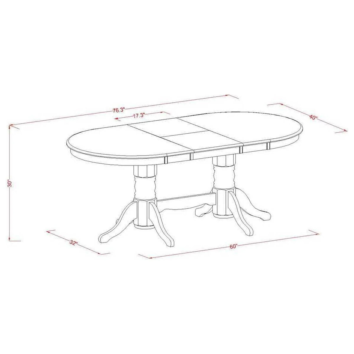 5 Piece Kitchen Table Set with Oval Dining Table and 4 Chairs U279811