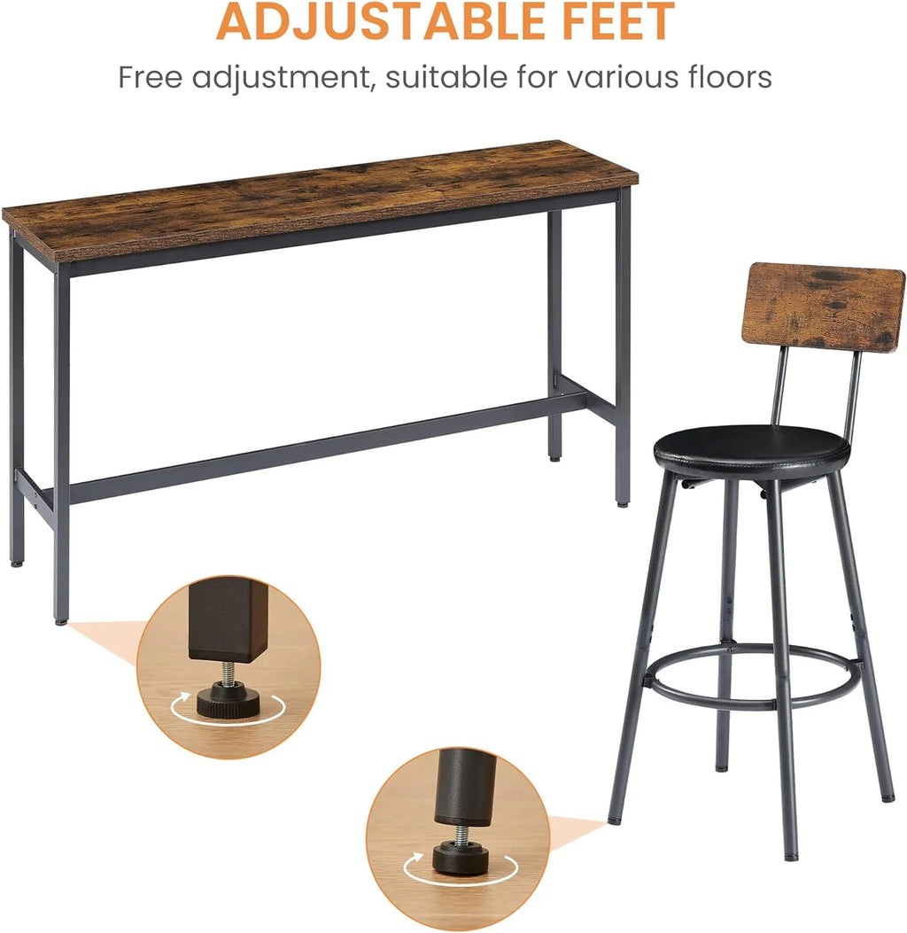 Wood Bar Table and Chairs Set for 3 A4707