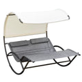 Gray Outdoor Rocking Bed with Canopy D66420