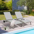 2-Pieces Aluminum Textilene Sling Chaise Lounge Chairs K309