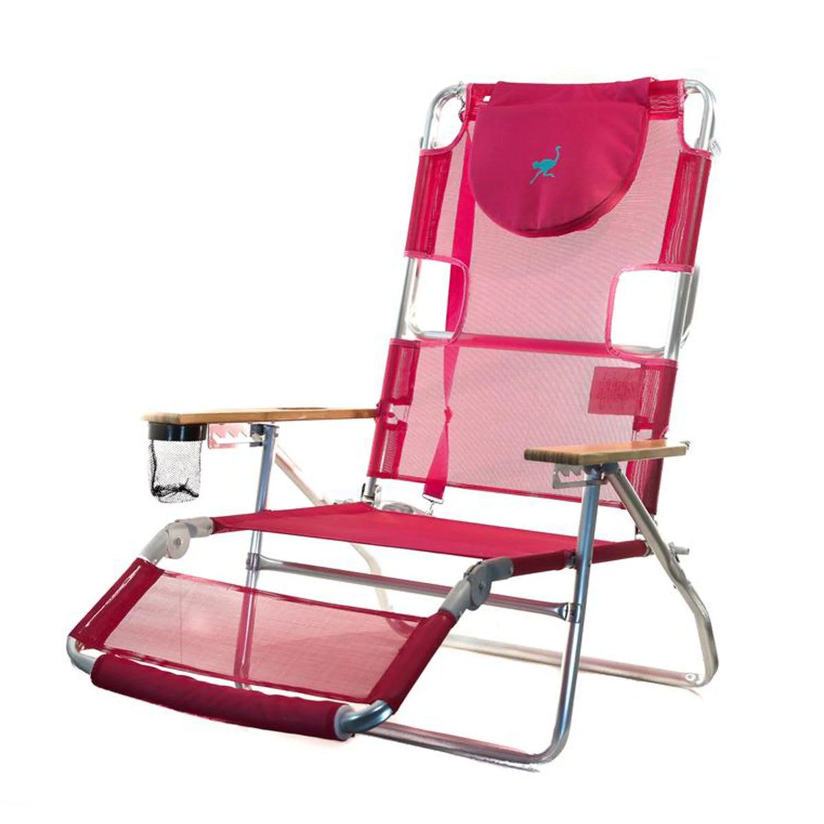 Pink 16" Tall Reclining Beach Chair 4 Pack Z858