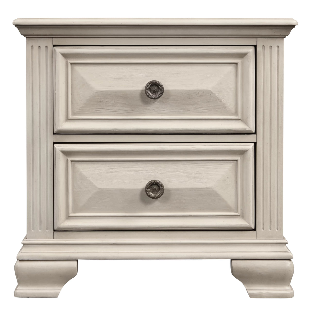 Queen Wood Bedroom Set with Dresser Mirror and Two Nightstands C92082