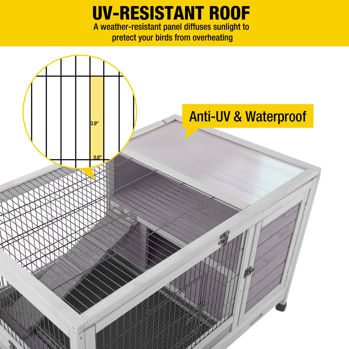 Rabbit Hutch Guinea Pig Cage with Tray C65149