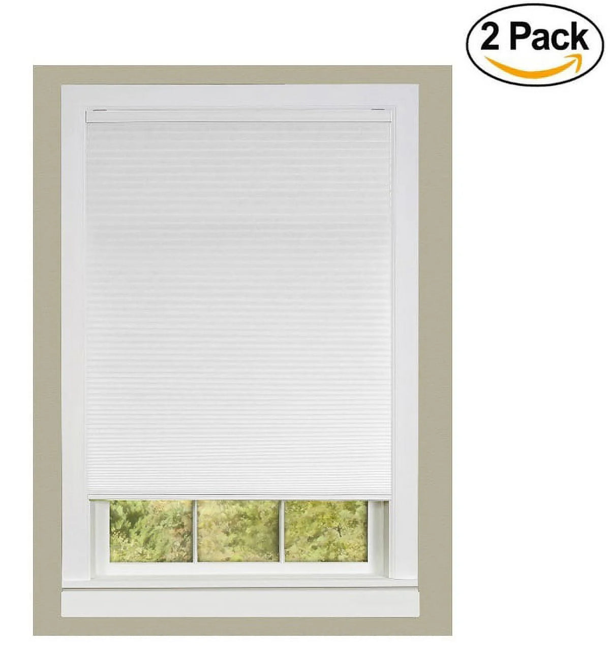 Cordless Pleated Window Shade, White (Set of 2) I732