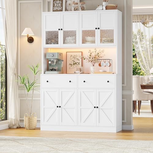 71" Black Kitchen Pantry Cabinet with Charging Station B49423