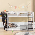 Wood Twin over Twin Bunk Bed with Storage Shelves H79325