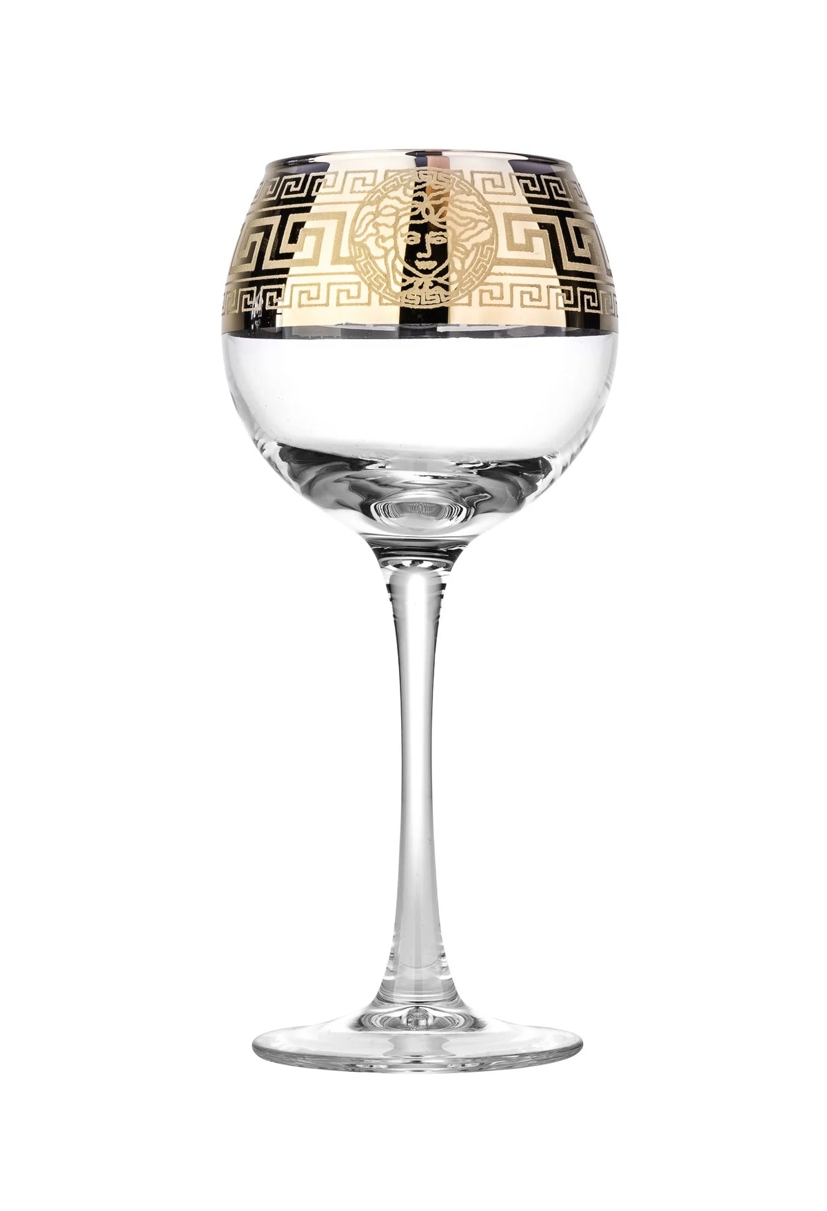 10oz Wine Glasses with Golden Accent, Set of 6 H7841