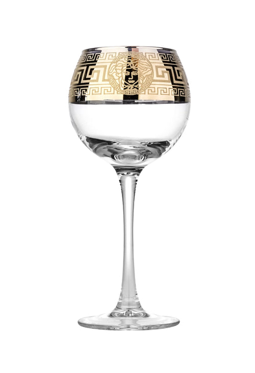 10oz Wine Glasses with Golden Accent, Set of 6 H7841
