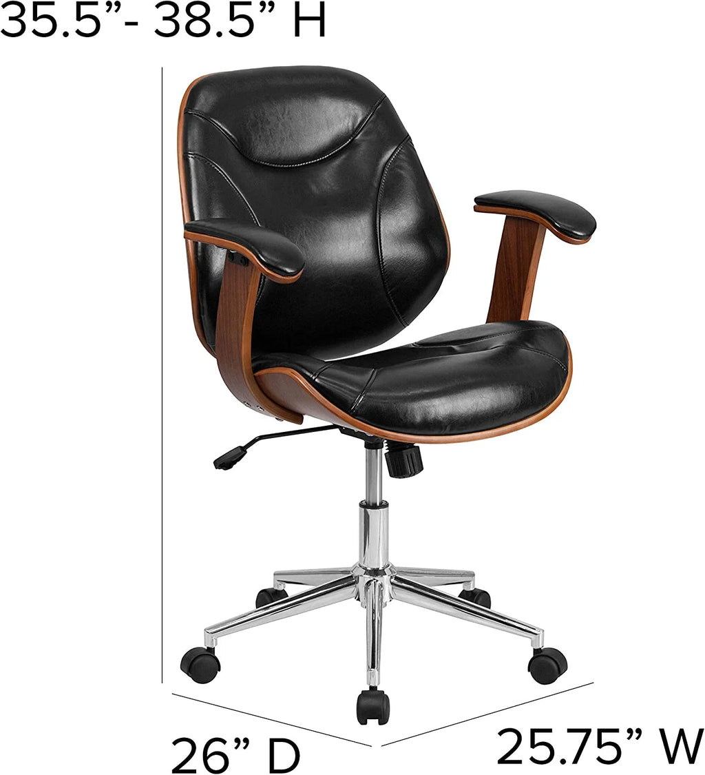 Black Faux Leather Ergonomic Office Chair G262473