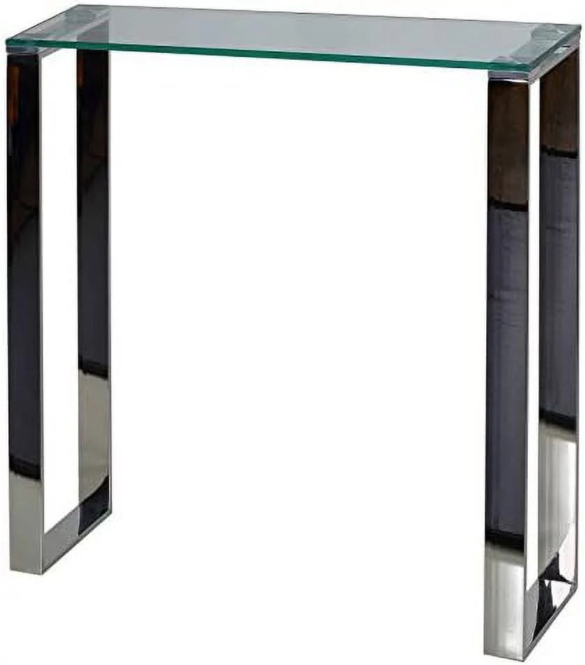 Small Glass and Stainless Steel Console Table B7264