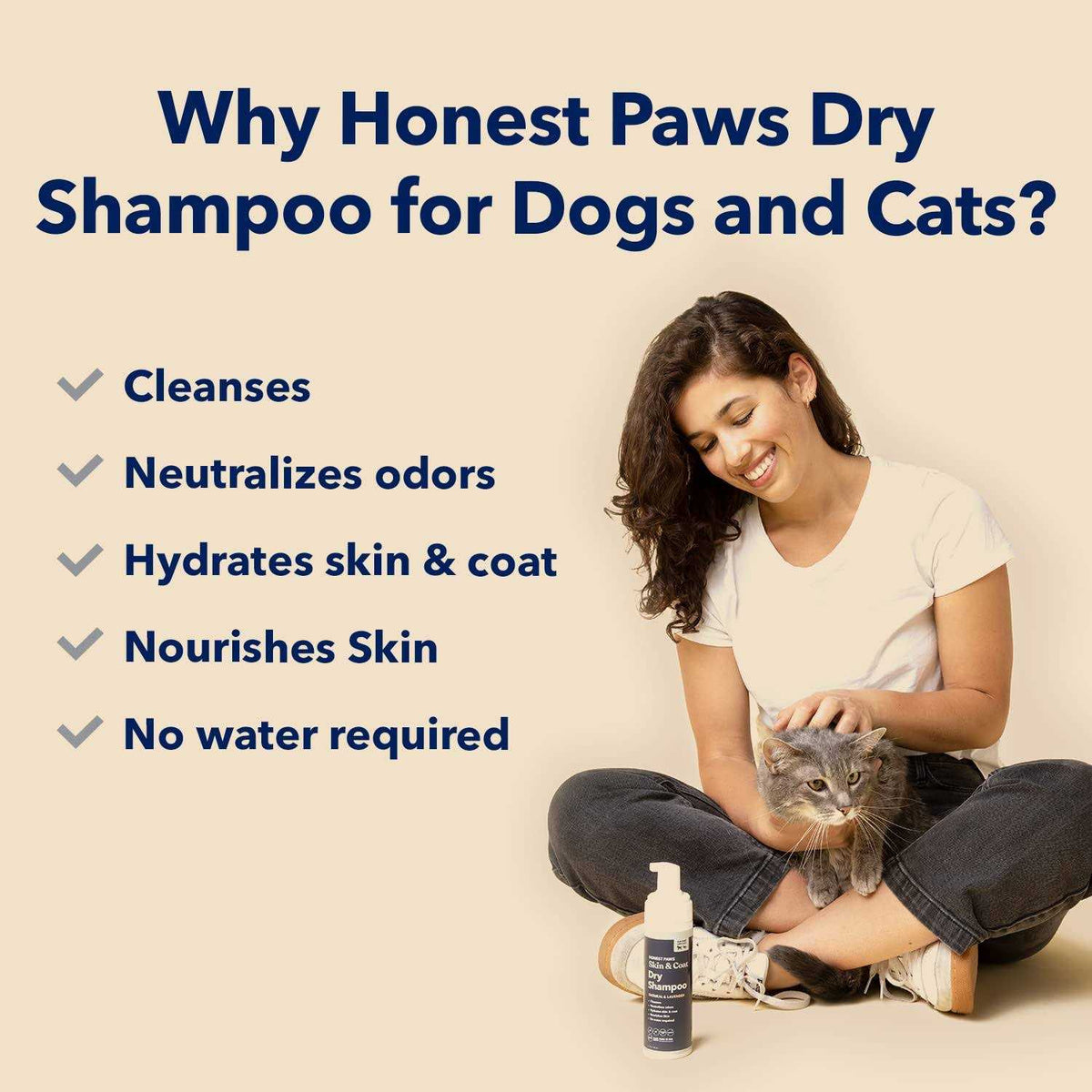 Dog Dry Shampoo Waterless No Rinse Foaming Formula F2814