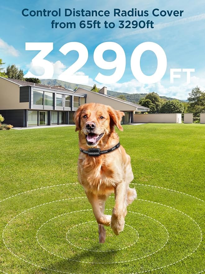 Wireless Dog Fence Electric Collar Waterproof Rechargeable Pet Containment System Y69874
