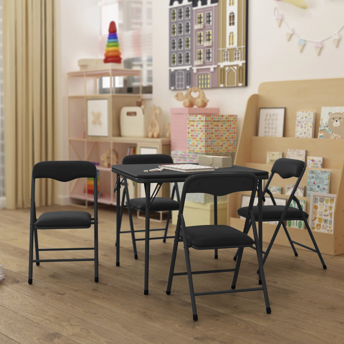 5 Piece Kid's Folding Table and Chairs Set Q73838
