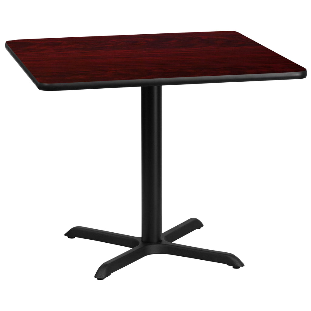 36" Square Mahogany Laminate Table Top with 30"x30" Base E369