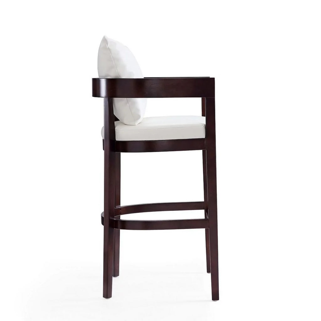 Ivory and Dark Walnut Beech Wood Barstool Z1863