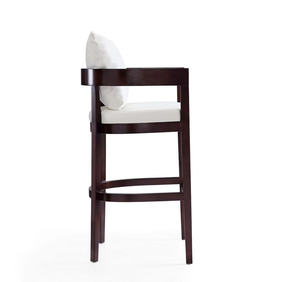 Ivory and Dark Walnut Beech Wood Barstool Z1863