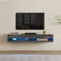 79" Floating TV Stand with 16 Color LEDs 2 Drawers G6832