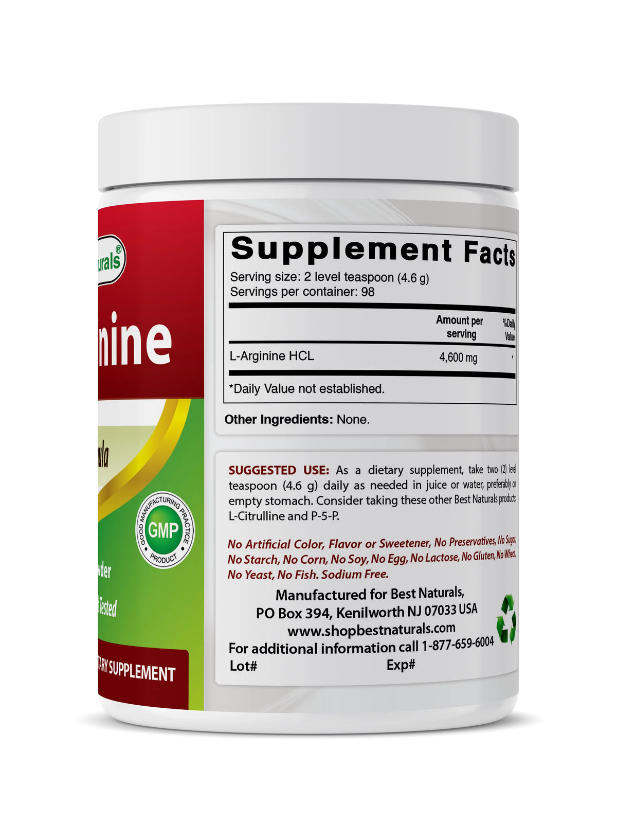 3 Pack 1 LB L-Arginine Powder Z5667