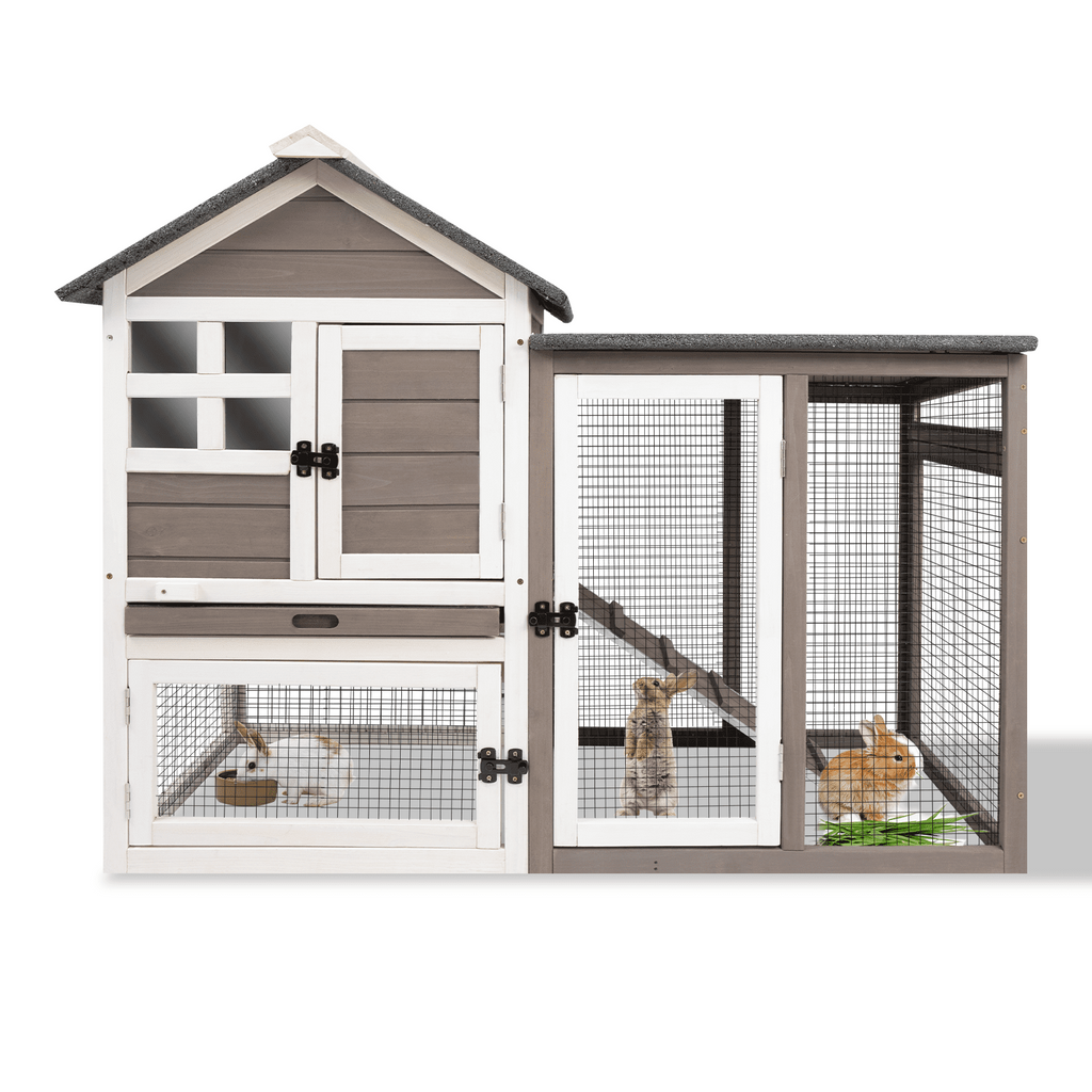 46.3" FirWood Rabbit Hutch with Pull Out Tray X73161