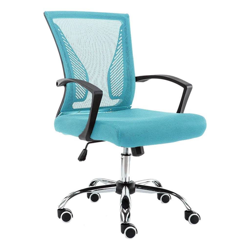 Black & Aqua Ergonomic Mesh Mid Back Office Chair E90750