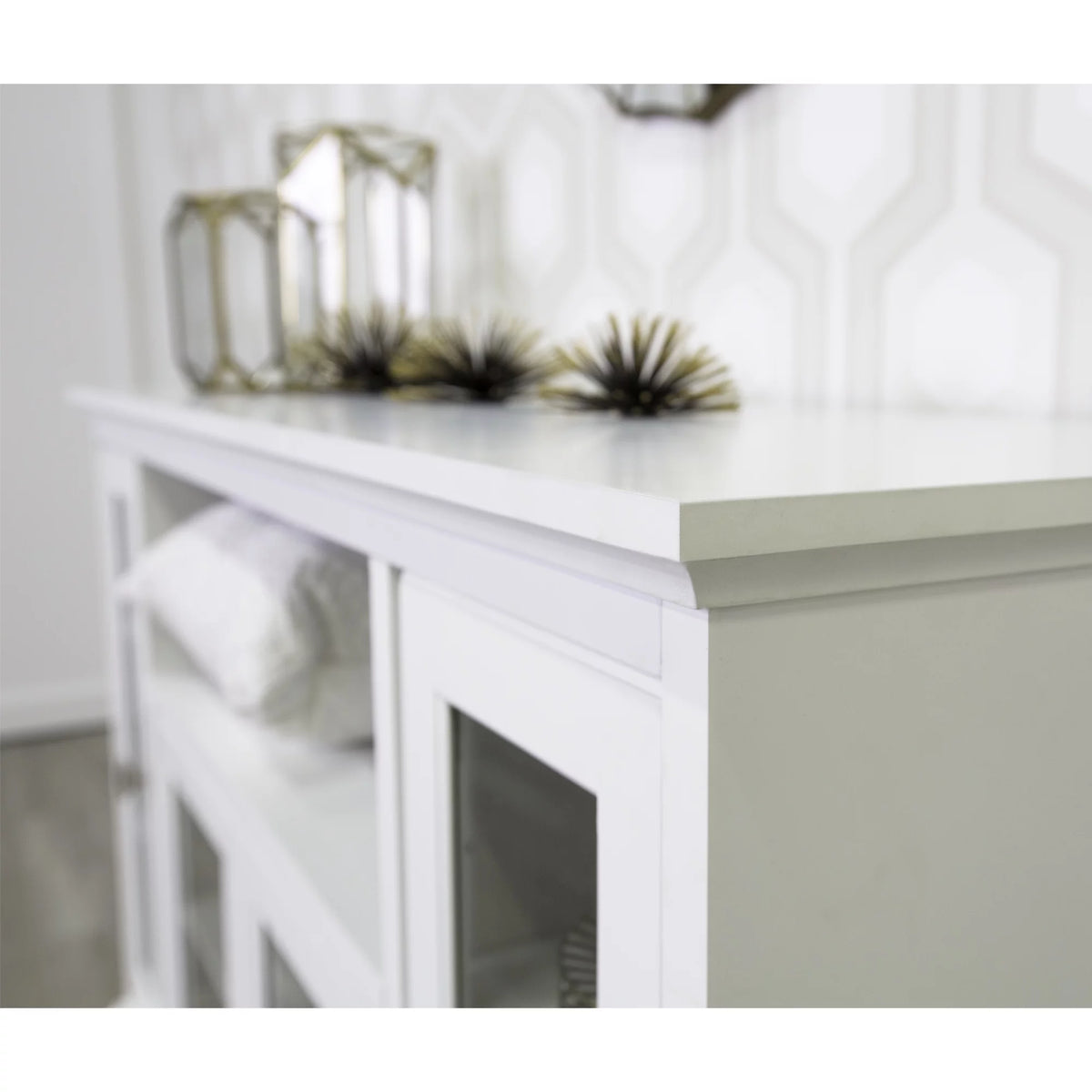 White Wood Media Storage TV Stand Console G20657