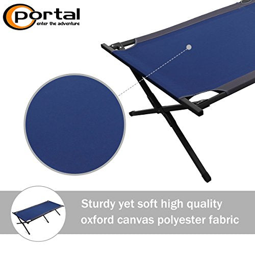 Folding Portable Camping Cot with Carry Bag and Side Storage Organizer P11744