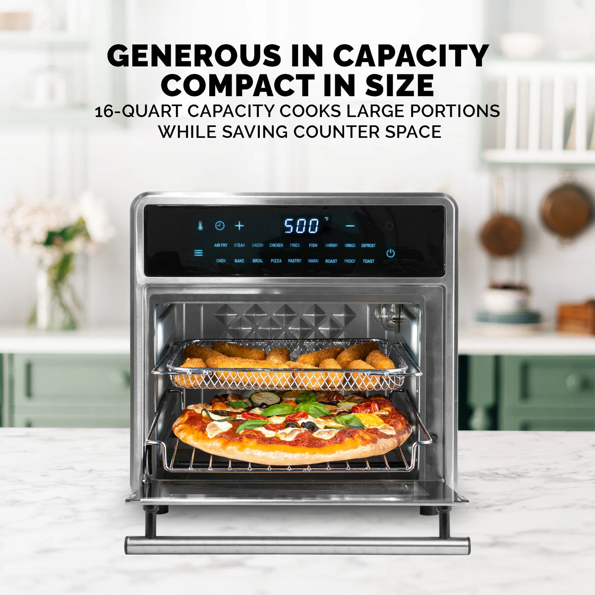 16 Quart Stainless Steel Air Fryer Oven and Grill K32560
