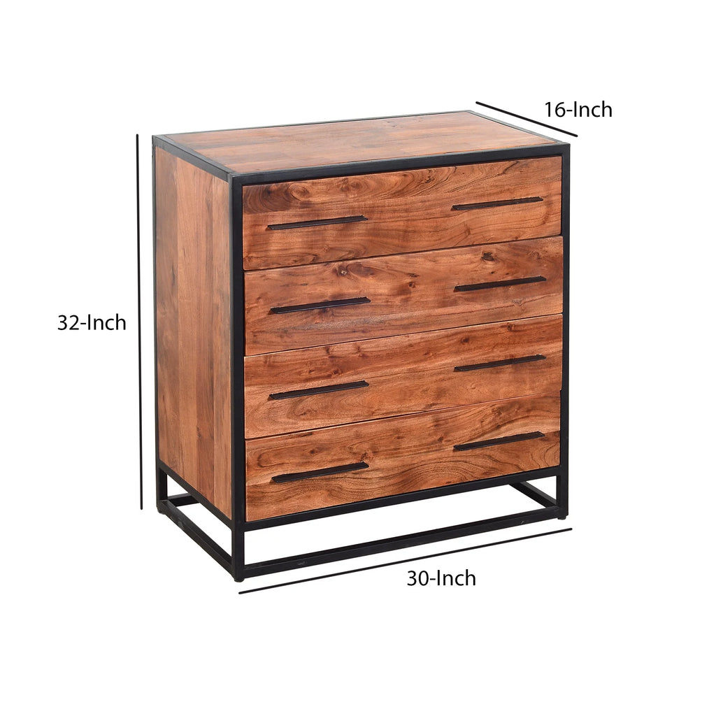 Brown and Black 4 Drawer Dresser I988